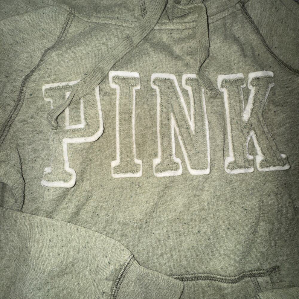 Victoria Secret Green Pink xs Y2K Hoodie HRD - Picture 2 of 4